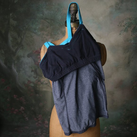 Kyodan Women's Workout Top Black and Gray with Blue Accents Color Blocking Small - Picture 6 of 8